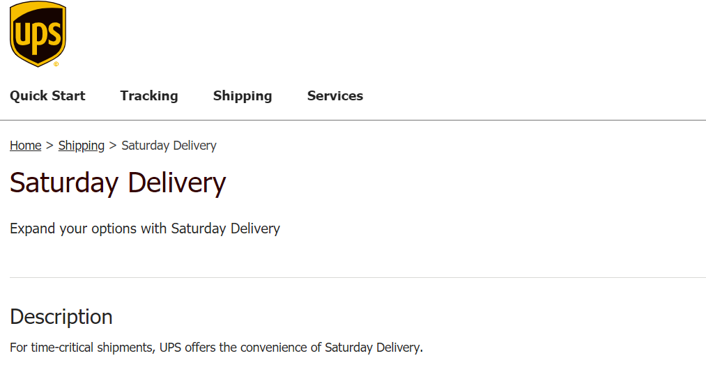 Does Ups Deliver On Saturday